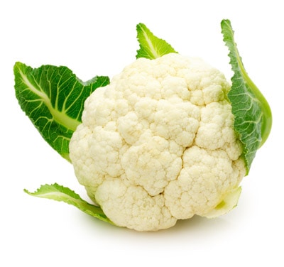 fresh cauliflower isolated on a white background
