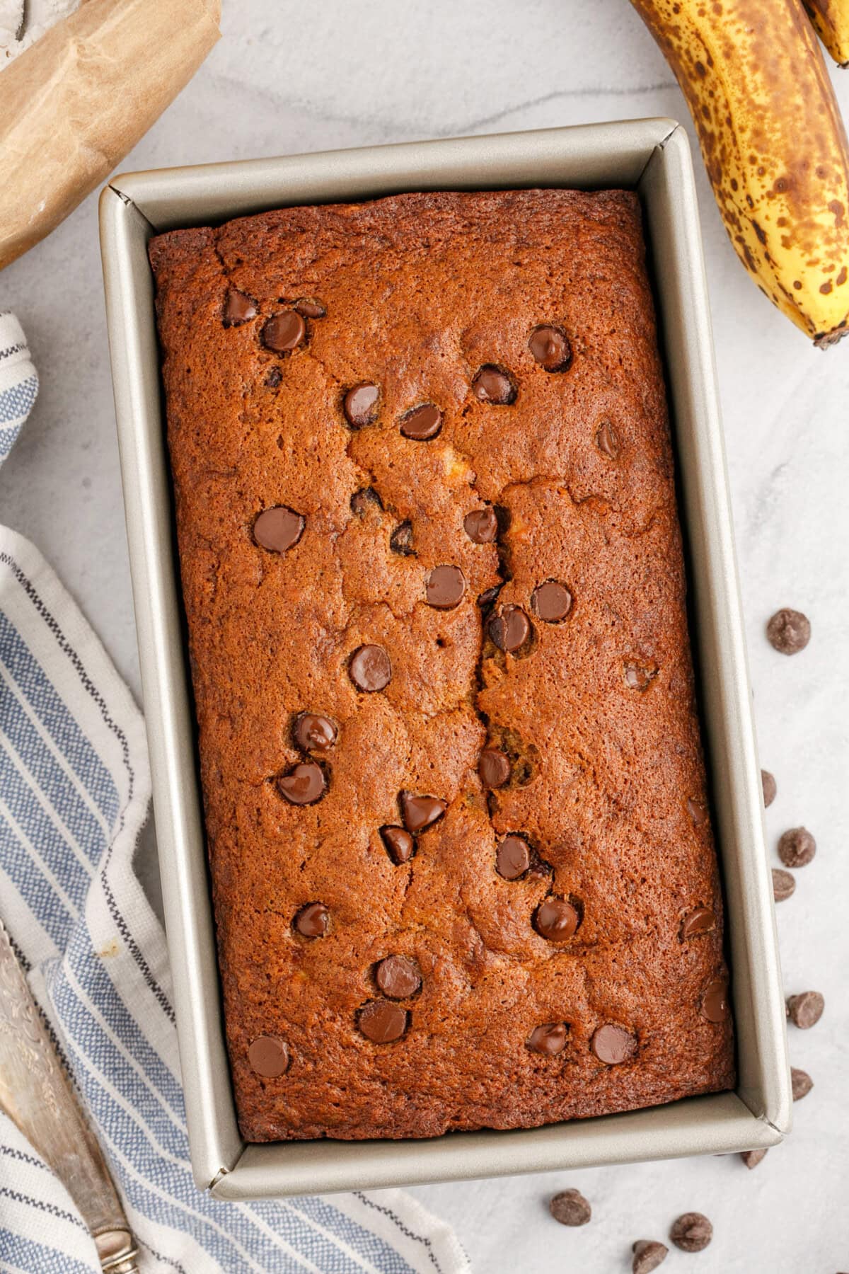 Loaf of Chocolate Chip Banana Bread