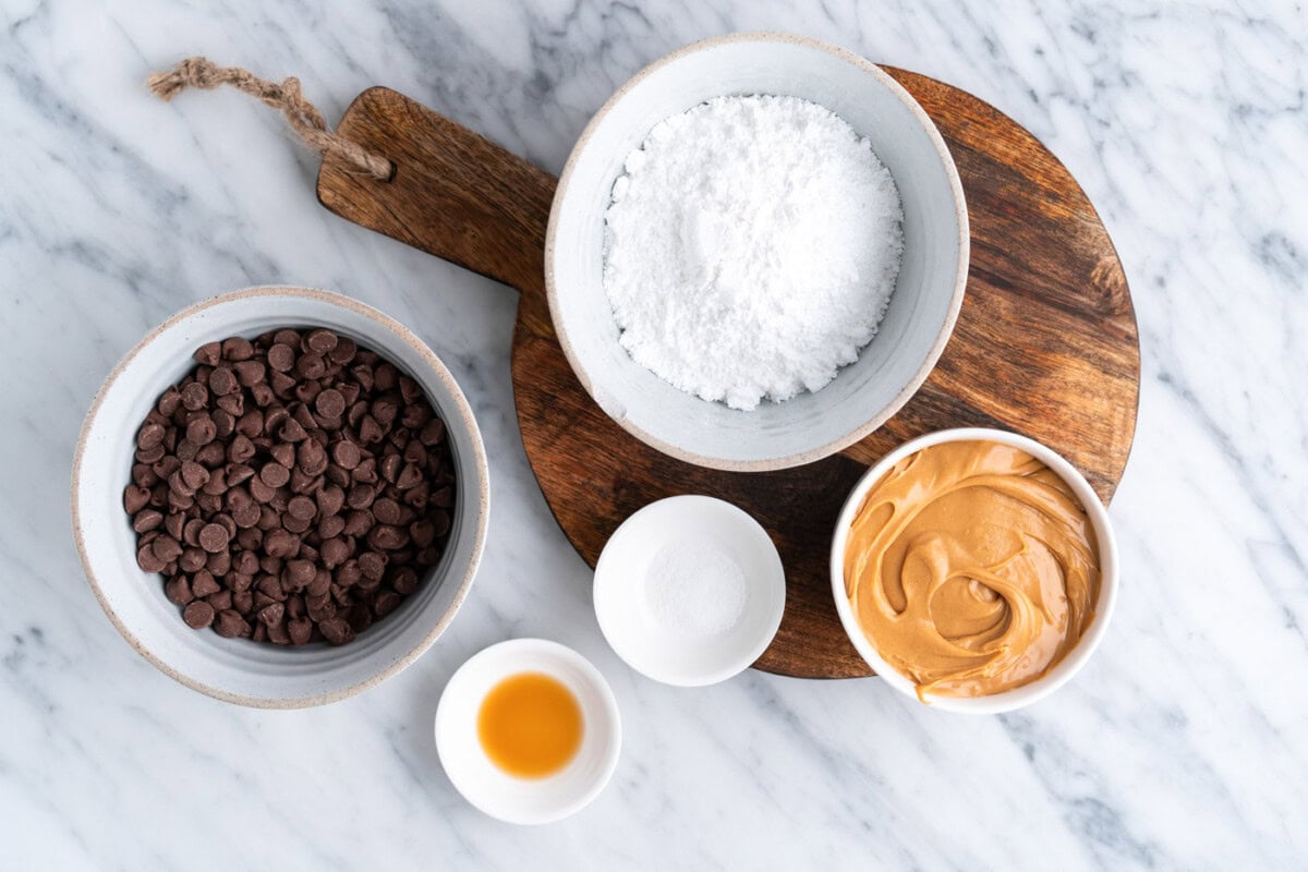 Ingredients for Chocolate Peanut Butter Hearts