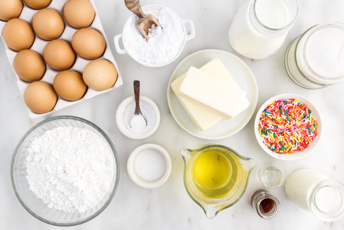 Ingredients for Funfetti Cake