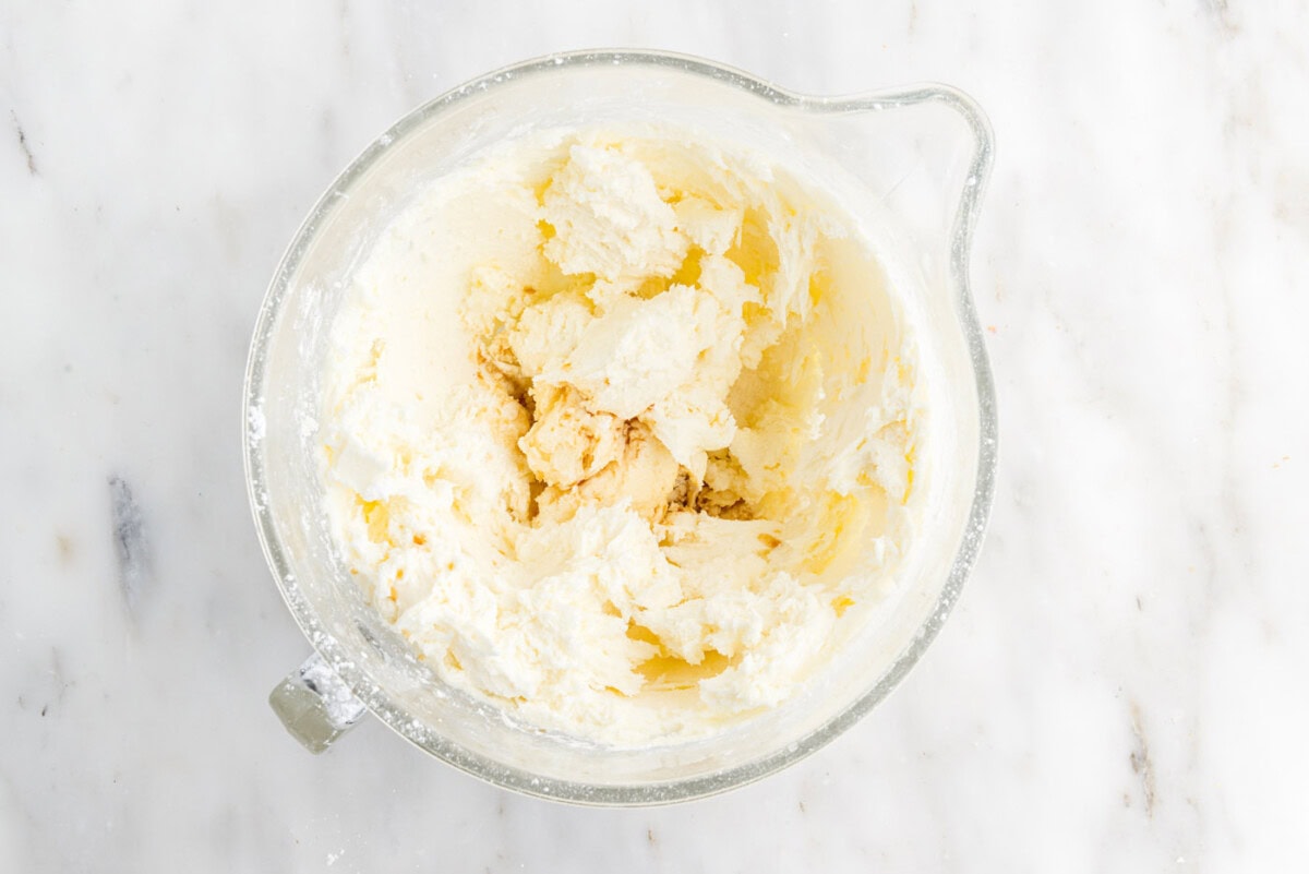 butter and sugar mixture in bowl