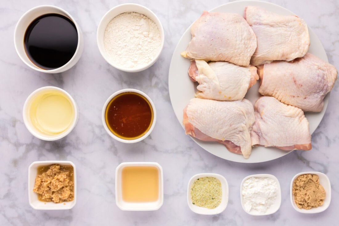 Ingredients for Honey Garlic Chicken