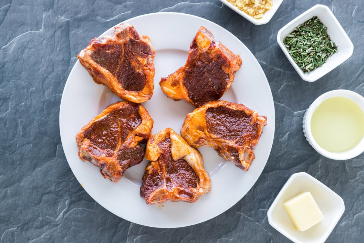 lamb loin chops with a wet rub