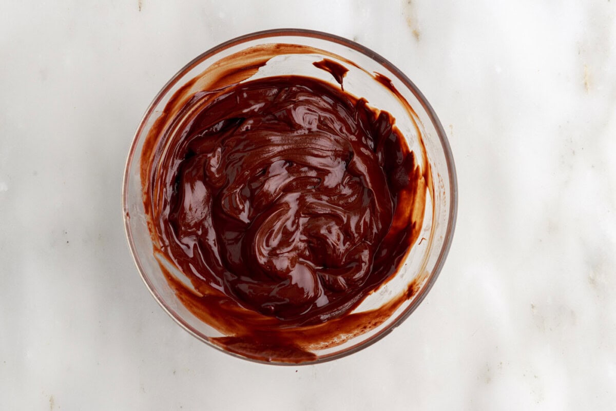 melted butter and chocolate mixed in a bowl