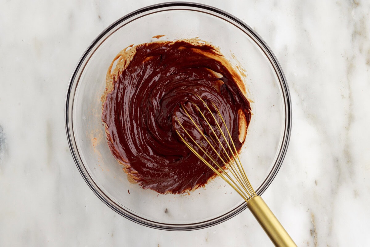 whisked chocolate mixture