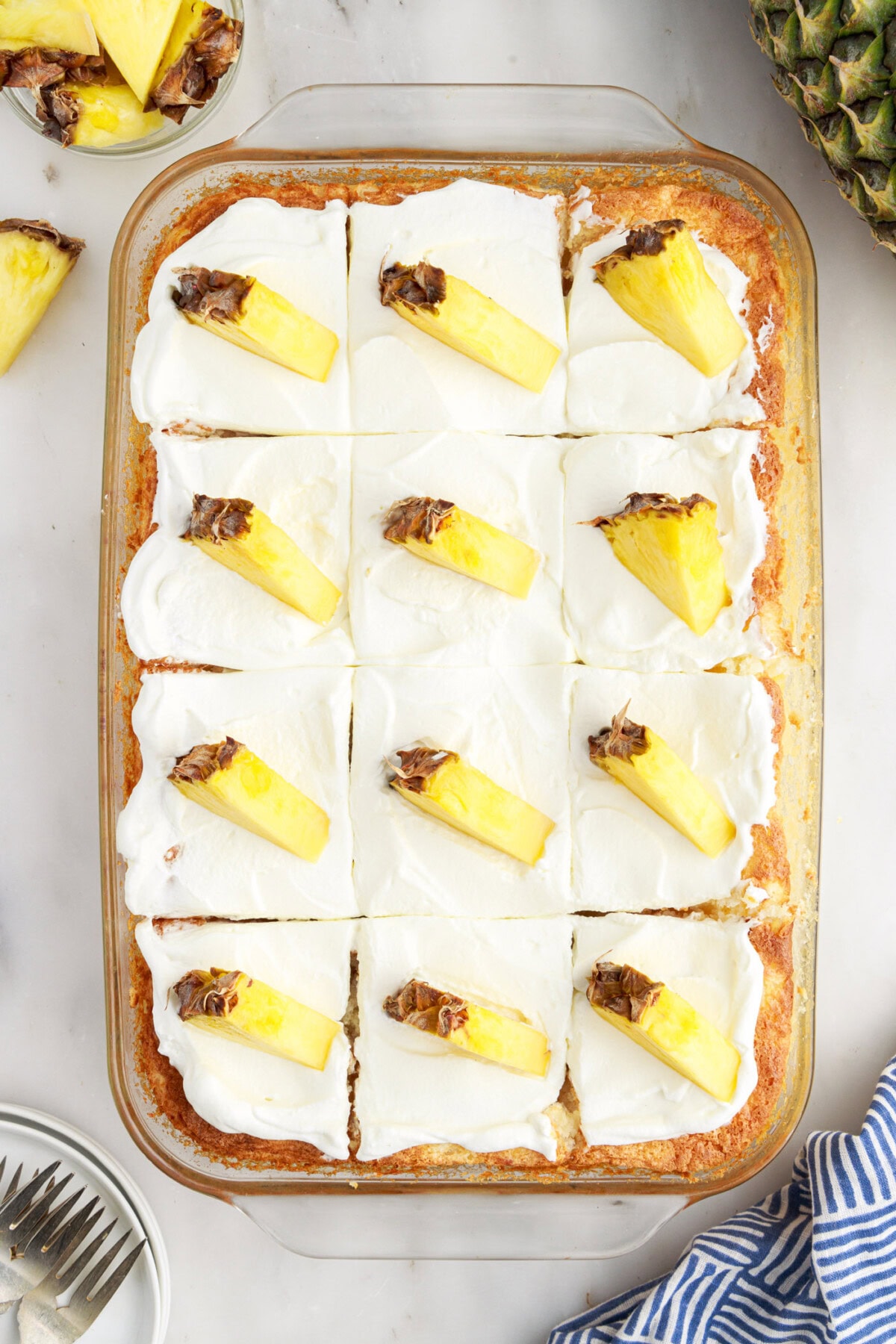 Pan of Pineapple Angel Food Cake