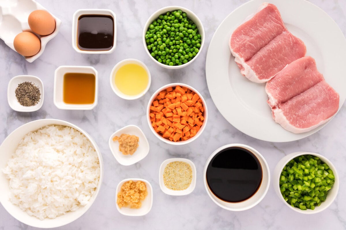 Ingredients for Pork Fried Rice
