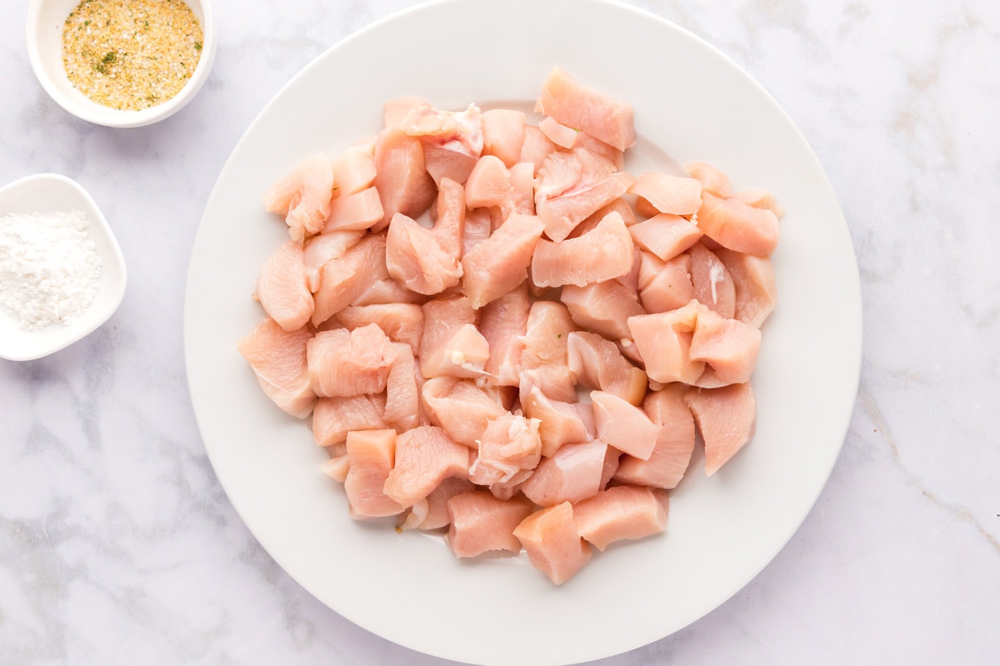 boneless skinless chicken breasts chopped into bite sized pieces