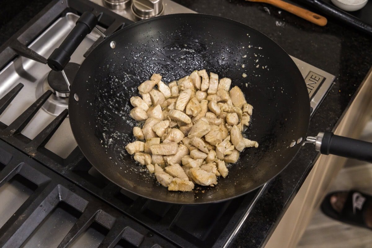 cooked chicken in a skillet
