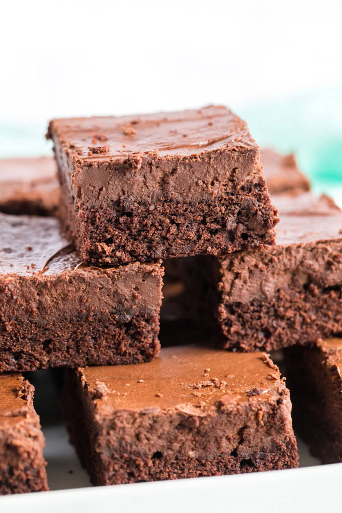 Stack of Chocolate Cheesecake Brownies