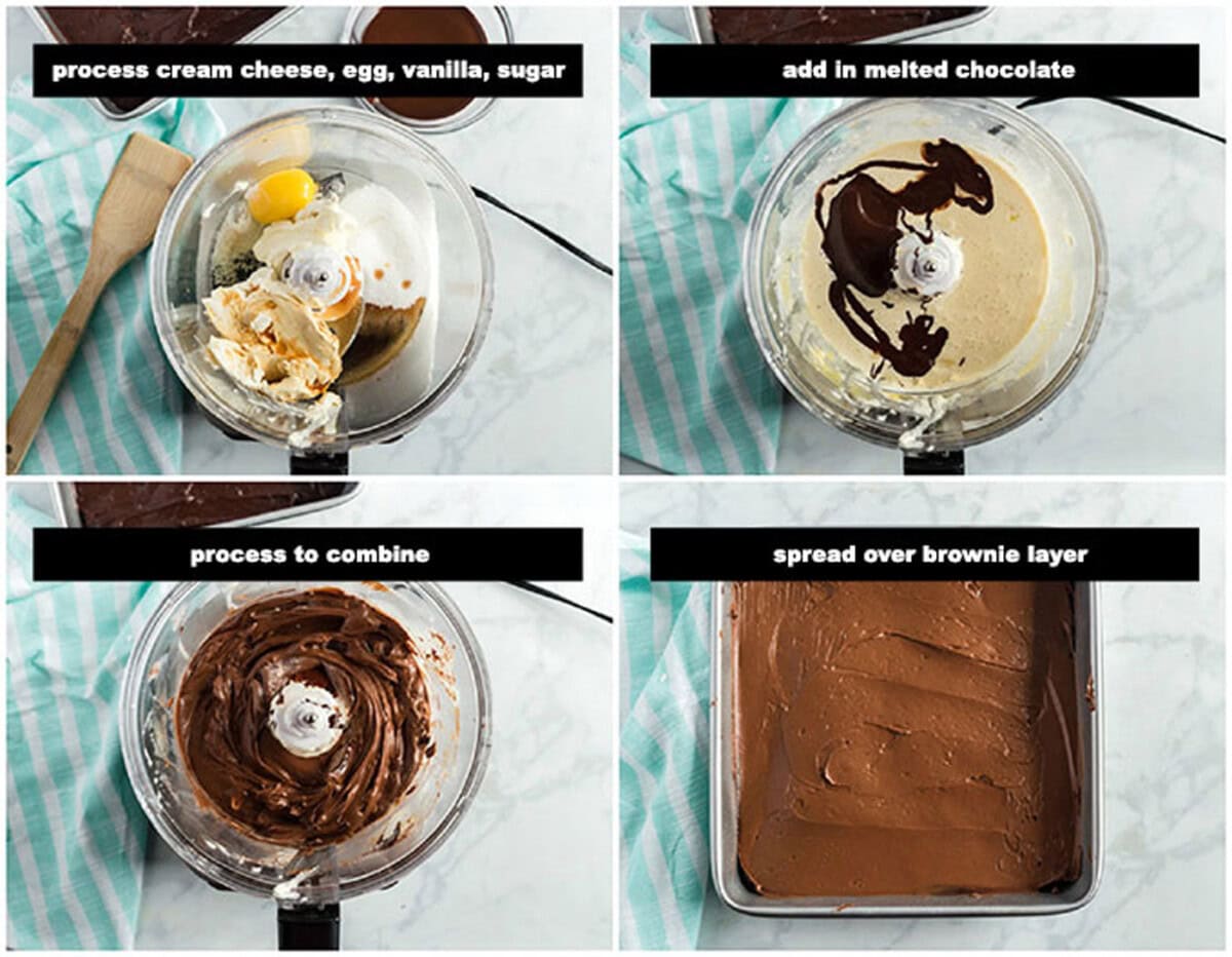 illustrated steps for making cheesecake layer