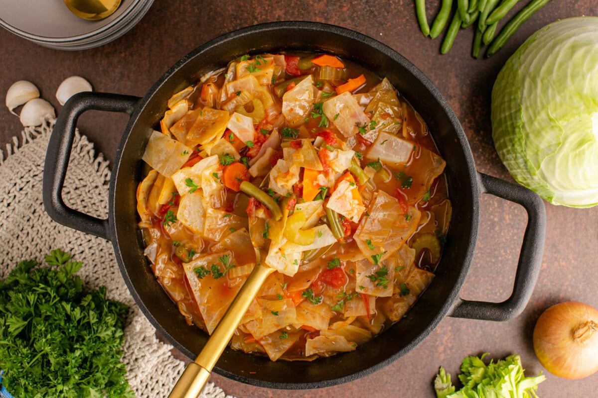 spoon in cabbage soup