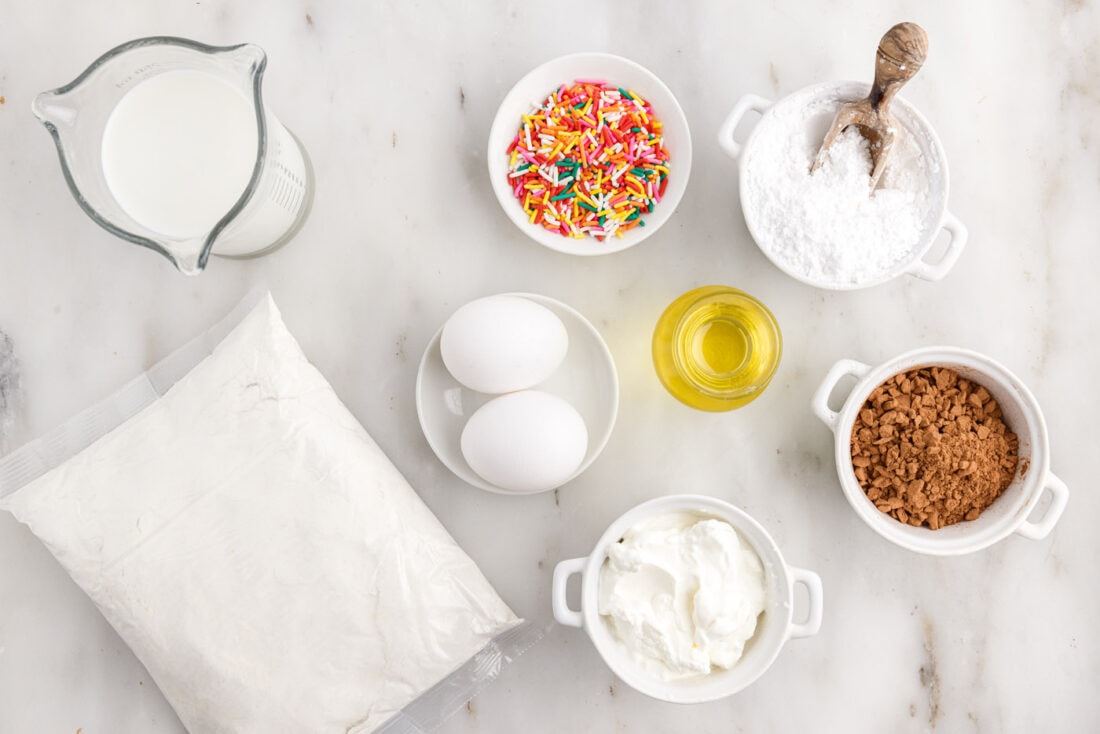 Ingredients for Cake Mix Donuts