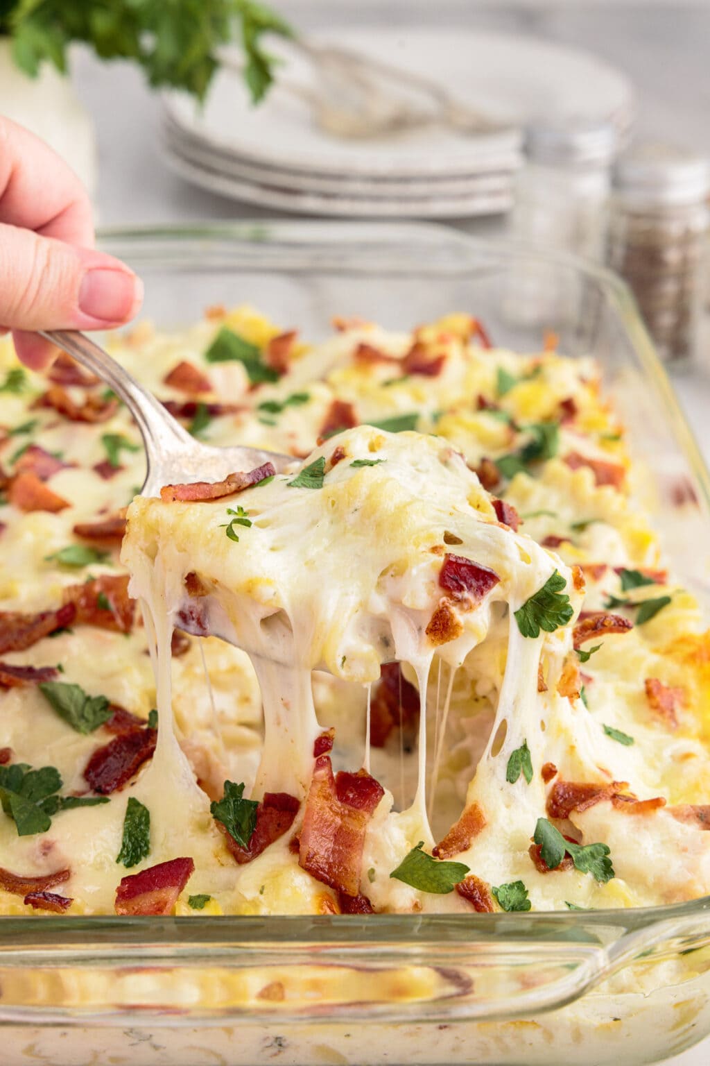 Chicken Bacon Ranch Casserole - Amanda's Cookin' - Casseroles