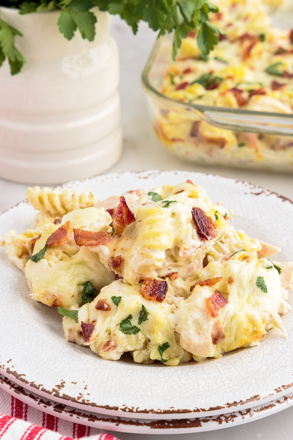 Plate of Chicken Bacon Ranch Casserole