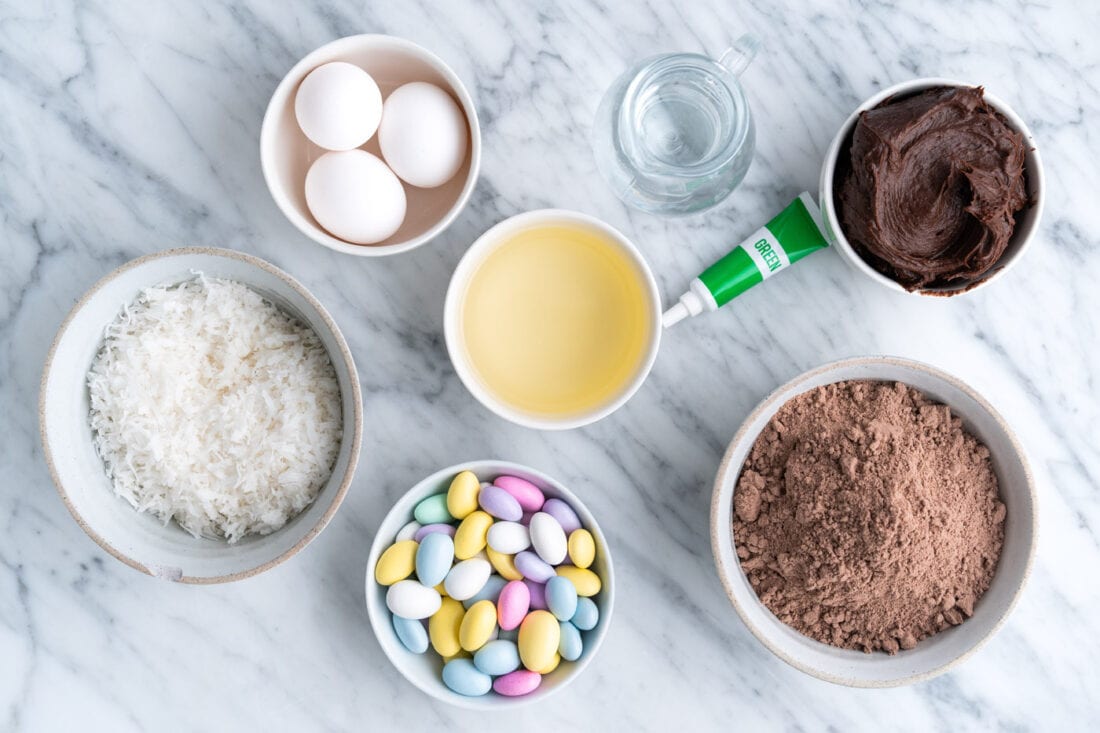 Ingredients for Easter Nest Cupcakes