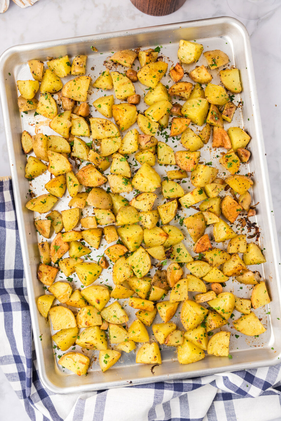 Pan of Garlic Roasted Potatoes