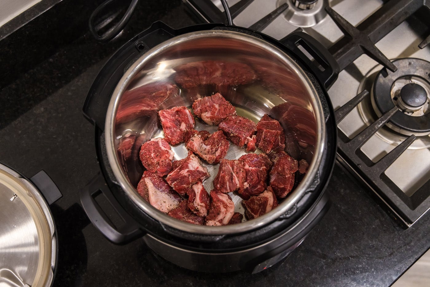 searing beef chunks in an instant pot