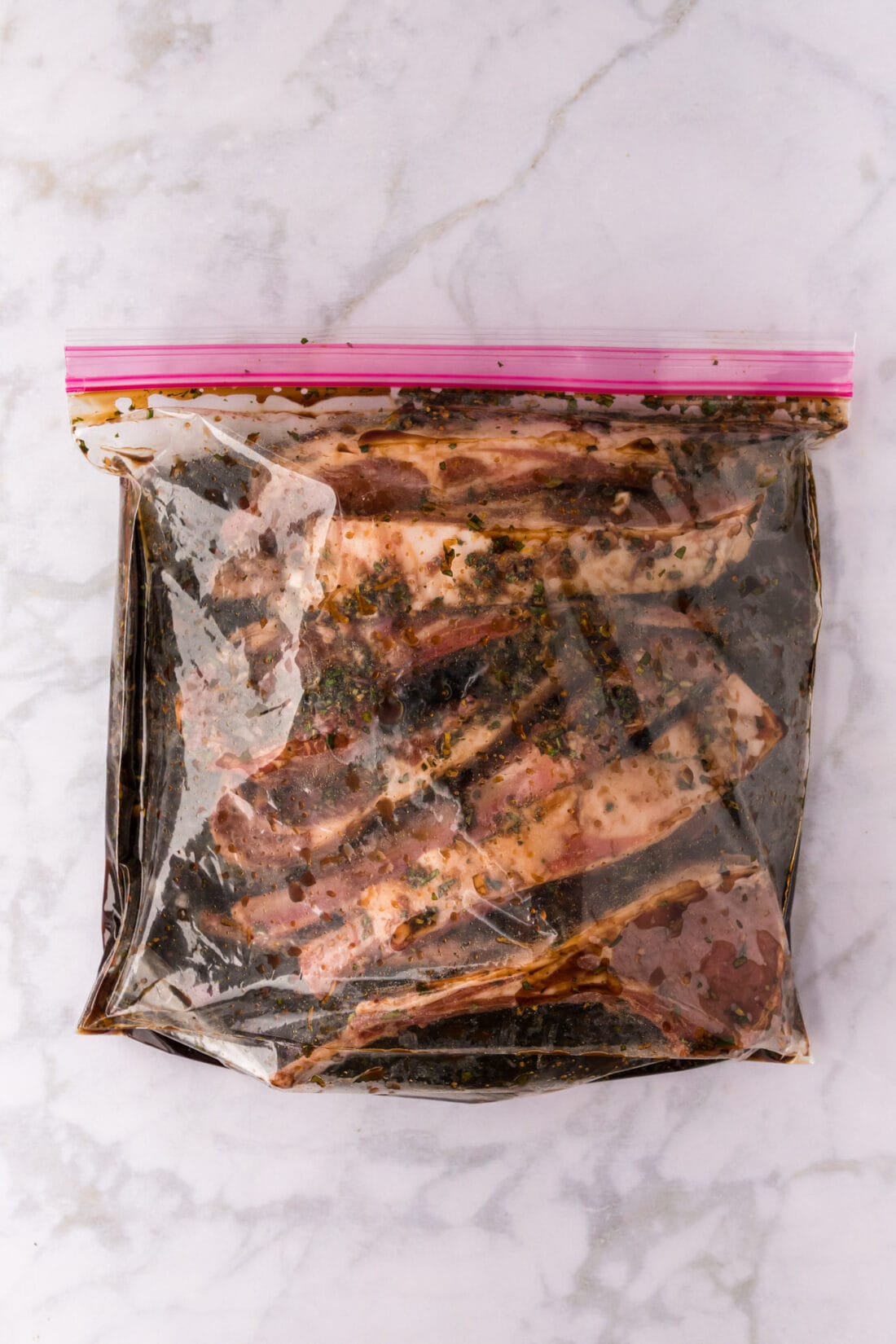 Lamb Chop Marinade in a  sealed bag