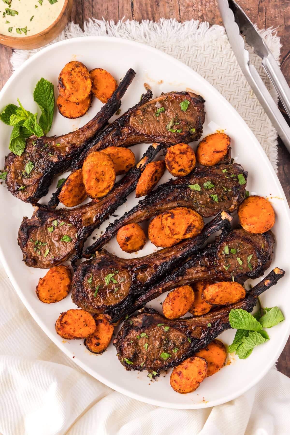Platter of marinated Broiled Lamb Chops