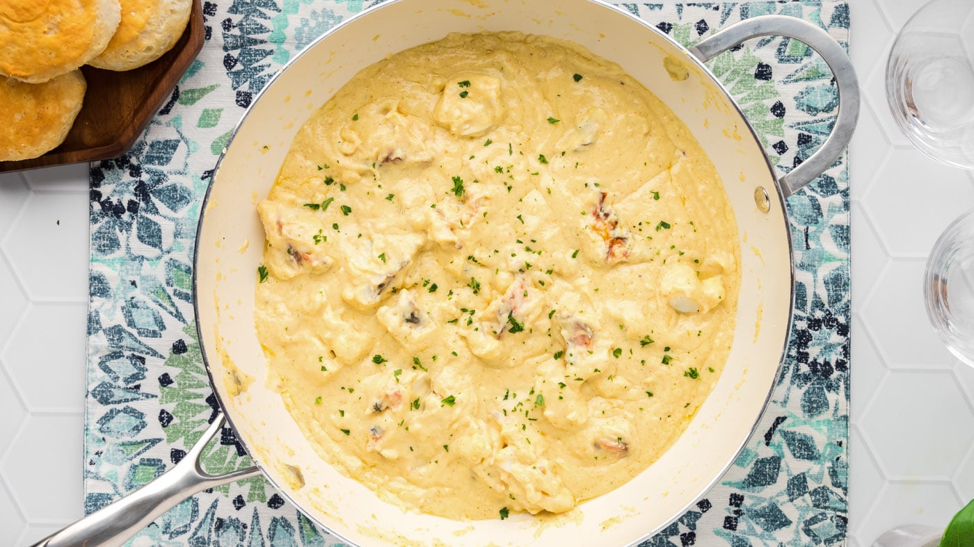 This dish is a special one. Rich, creamy, and smooth with chunks of tender lobster meat throughout.