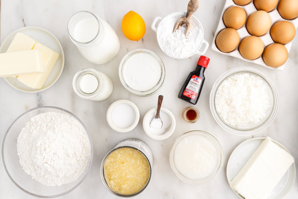 Ingredients for Pineapple Coconut Cake