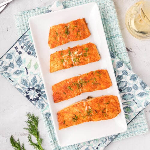 Roasted Salmon on a platter