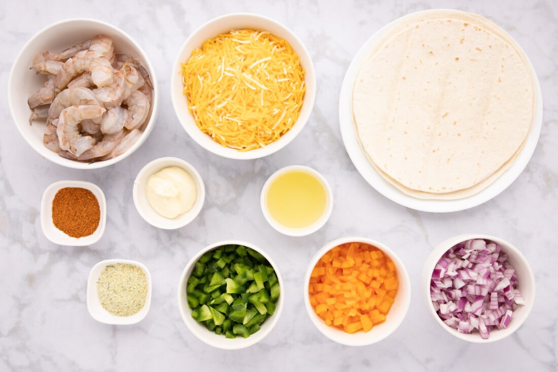 Ingredients for Shrimp Quesadillas