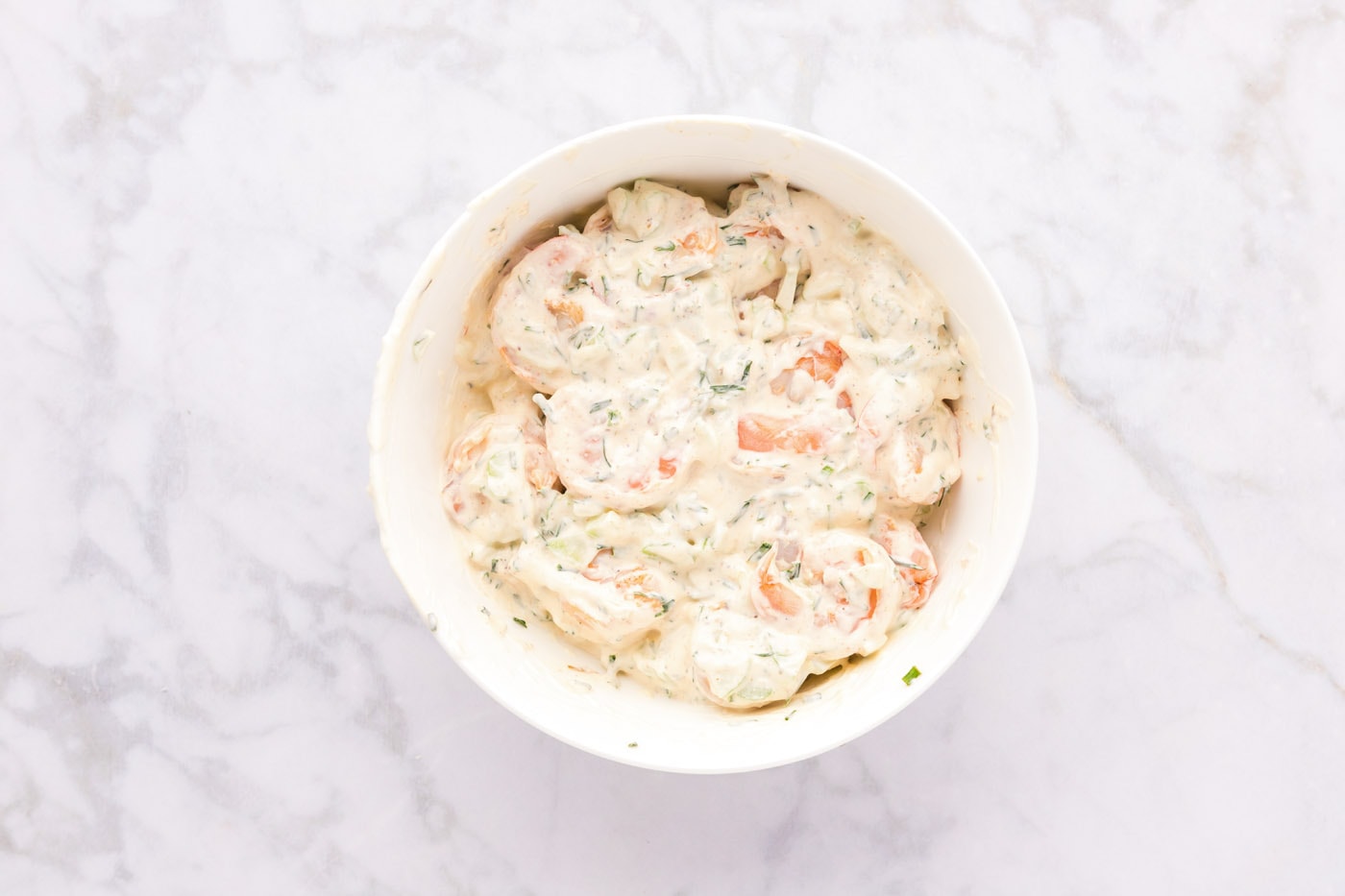 shrimp roll mixture in a bowl