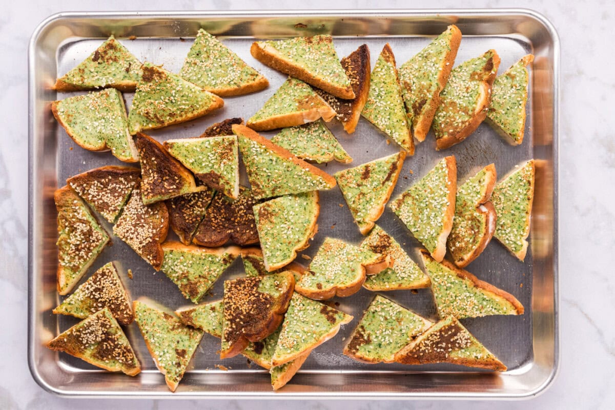 crispy sliced shrimp toast appetizer