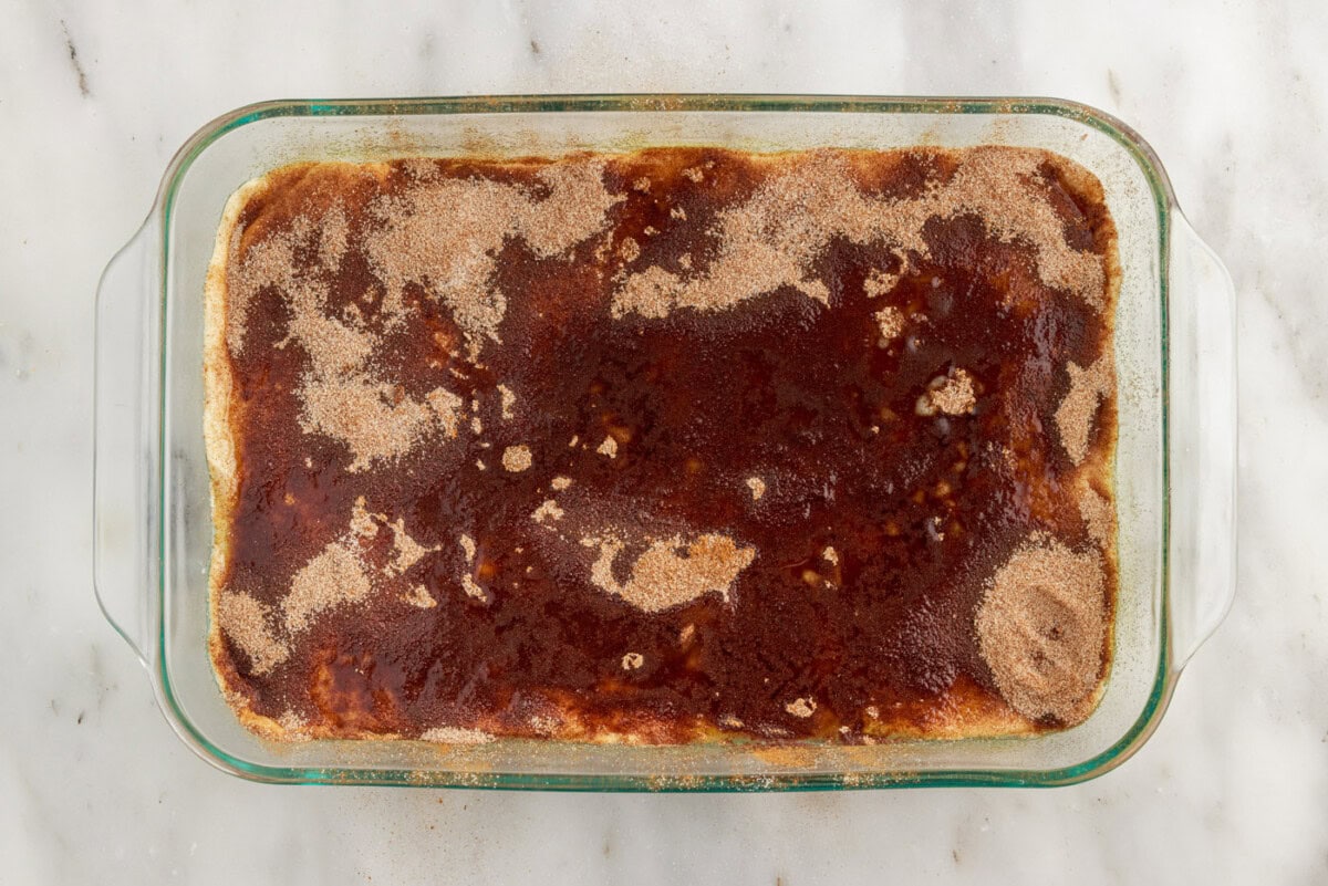 sopapilla cheesecake with cinnamon sugar