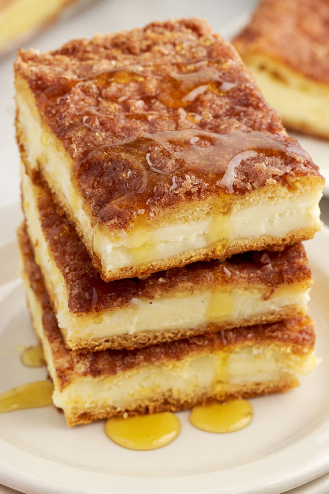 Stack of three Sopapilla Cheesecake squares