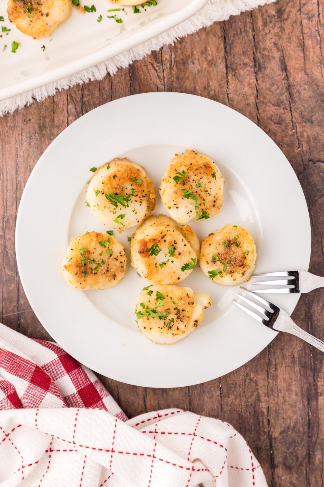 Plate of Baked Scallops