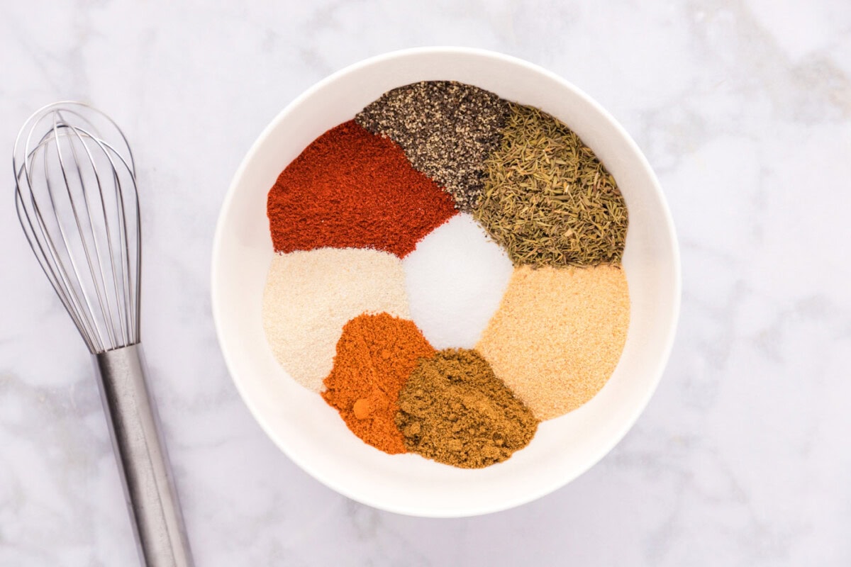 cajun seasoning ingredients in a bowl