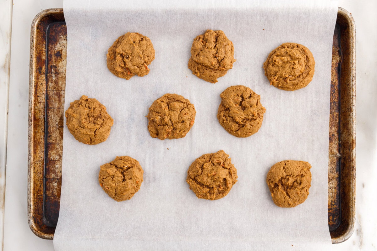 baked cake mix carrot cake cookies