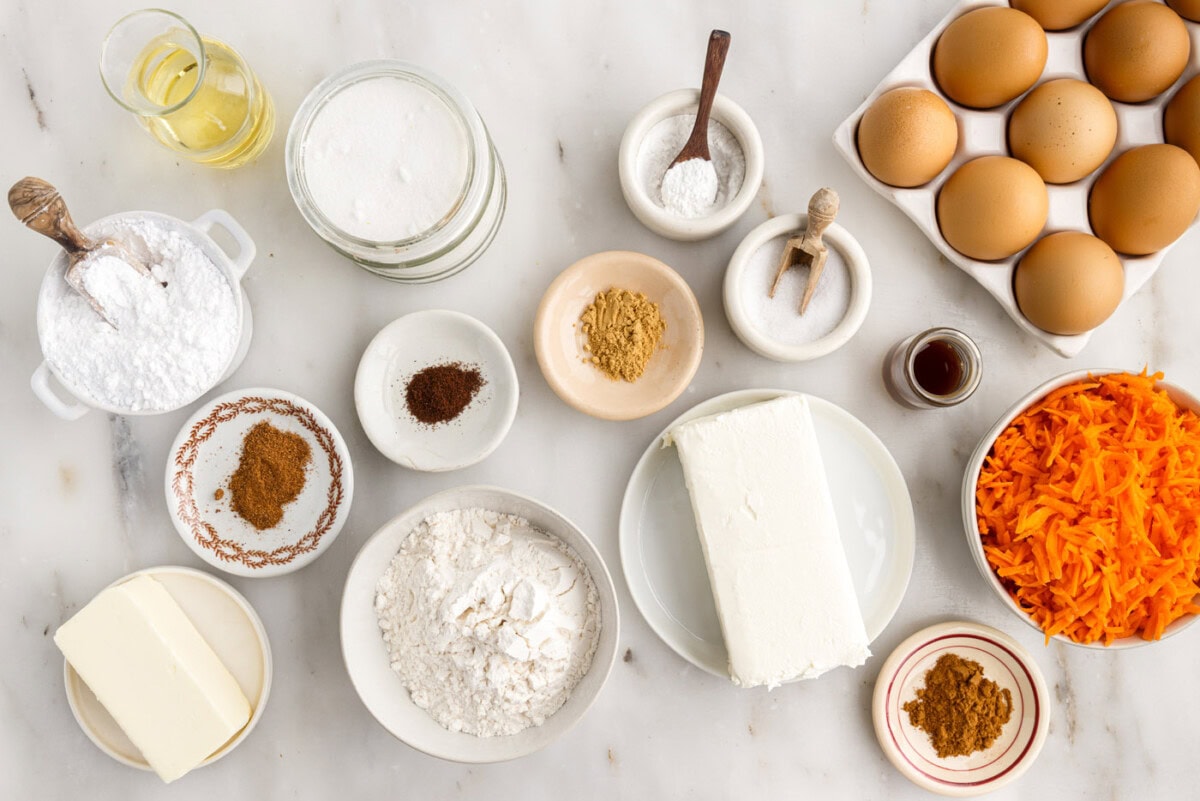 Ingredients for Carrot Cake Roll