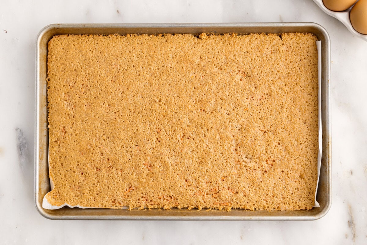 baked carrot cake roll