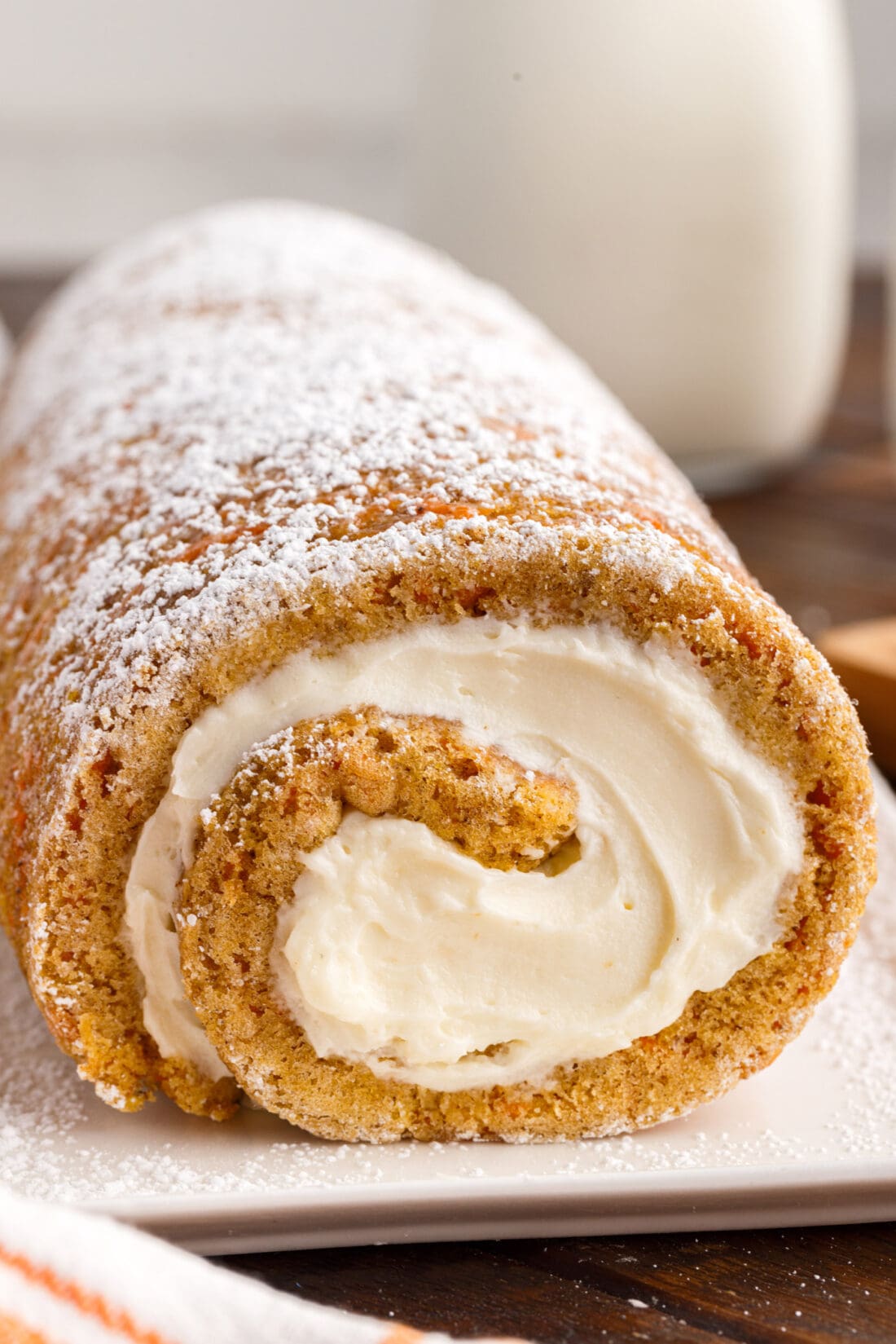 Side view of a Carrot Cake Roll