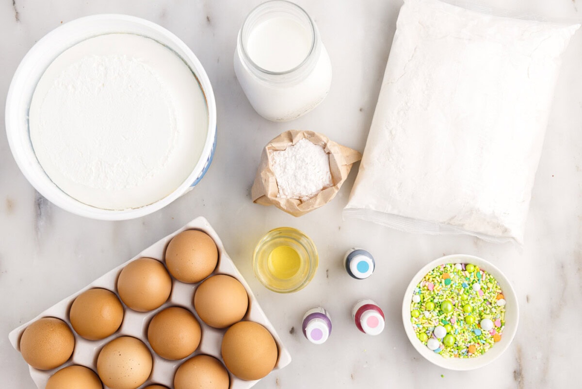 Ingredients for Easter Poke Cake