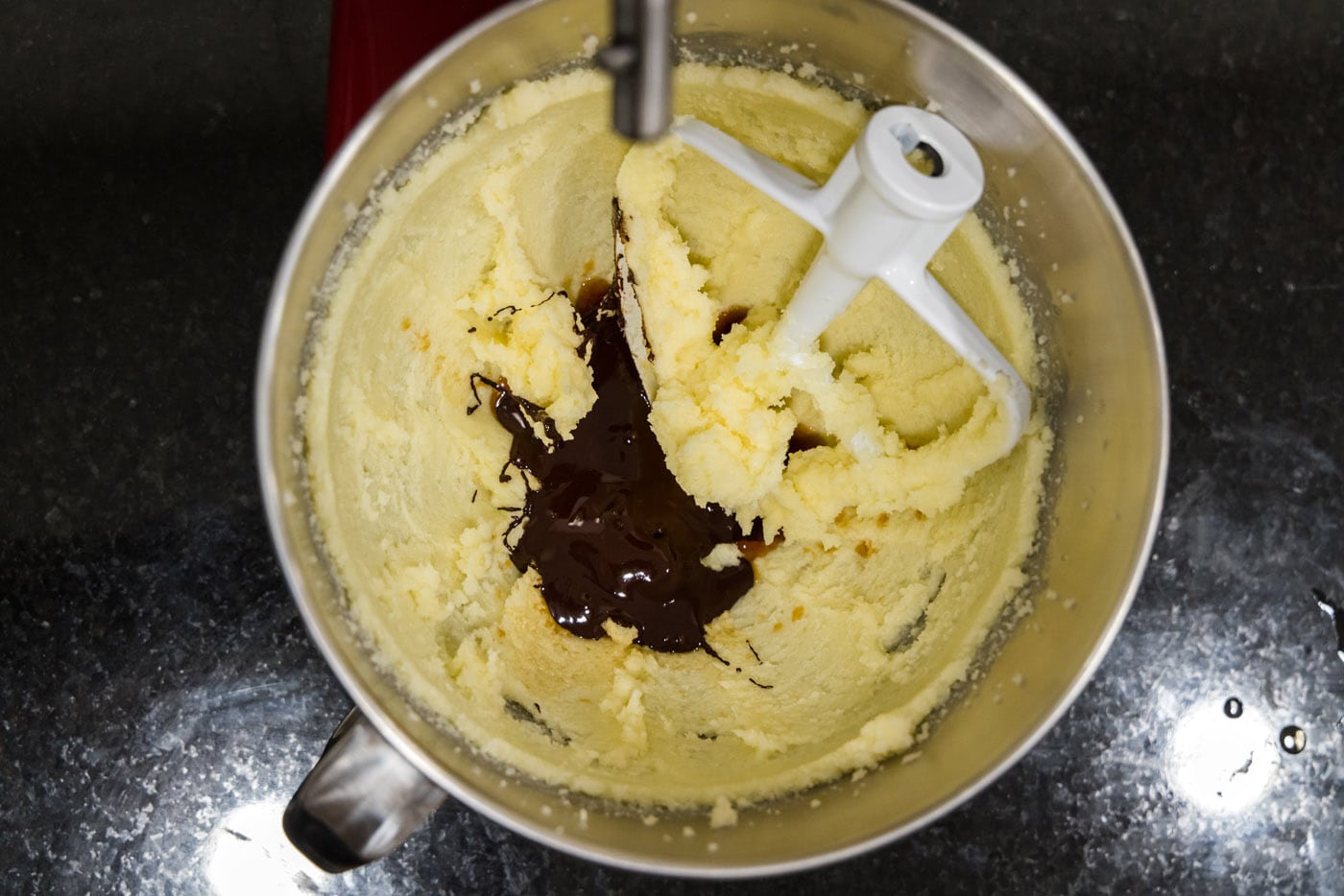 melted chocolate and vanilla added to french silk filling