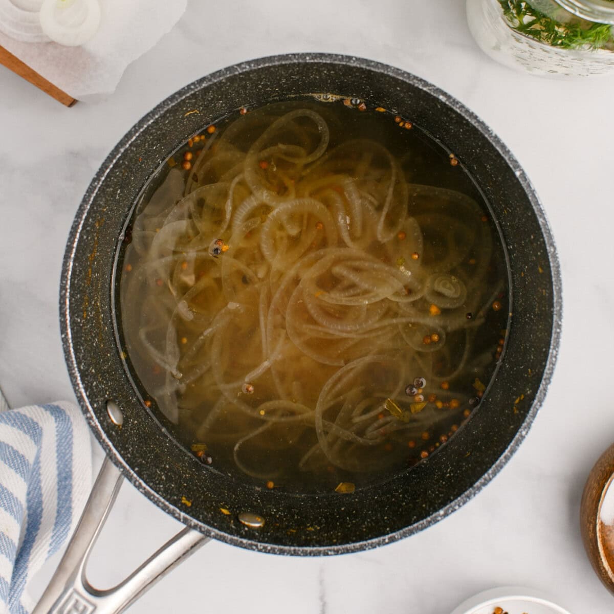 pickled eggs brine on the stovetop