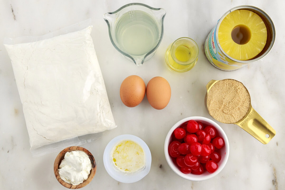 Ingredients for Pineapple Upside Down Bundt Cake