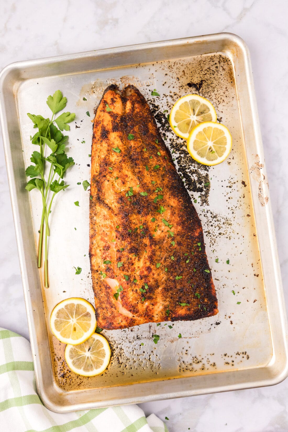 Broiled Salmon on a sheet pan