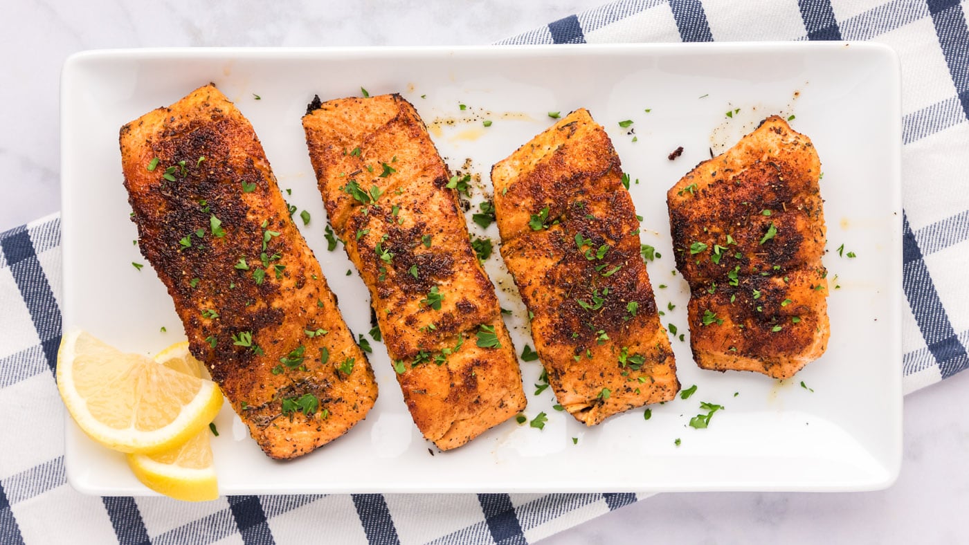 Your weeknight dinner doesn't get any easier than this Cajun salmon! The seasoning mix brings the he