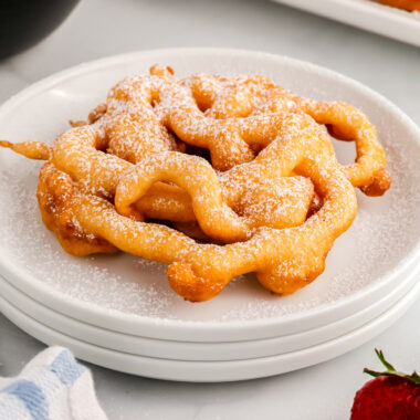 Funnel Cake topped with powdered sugar