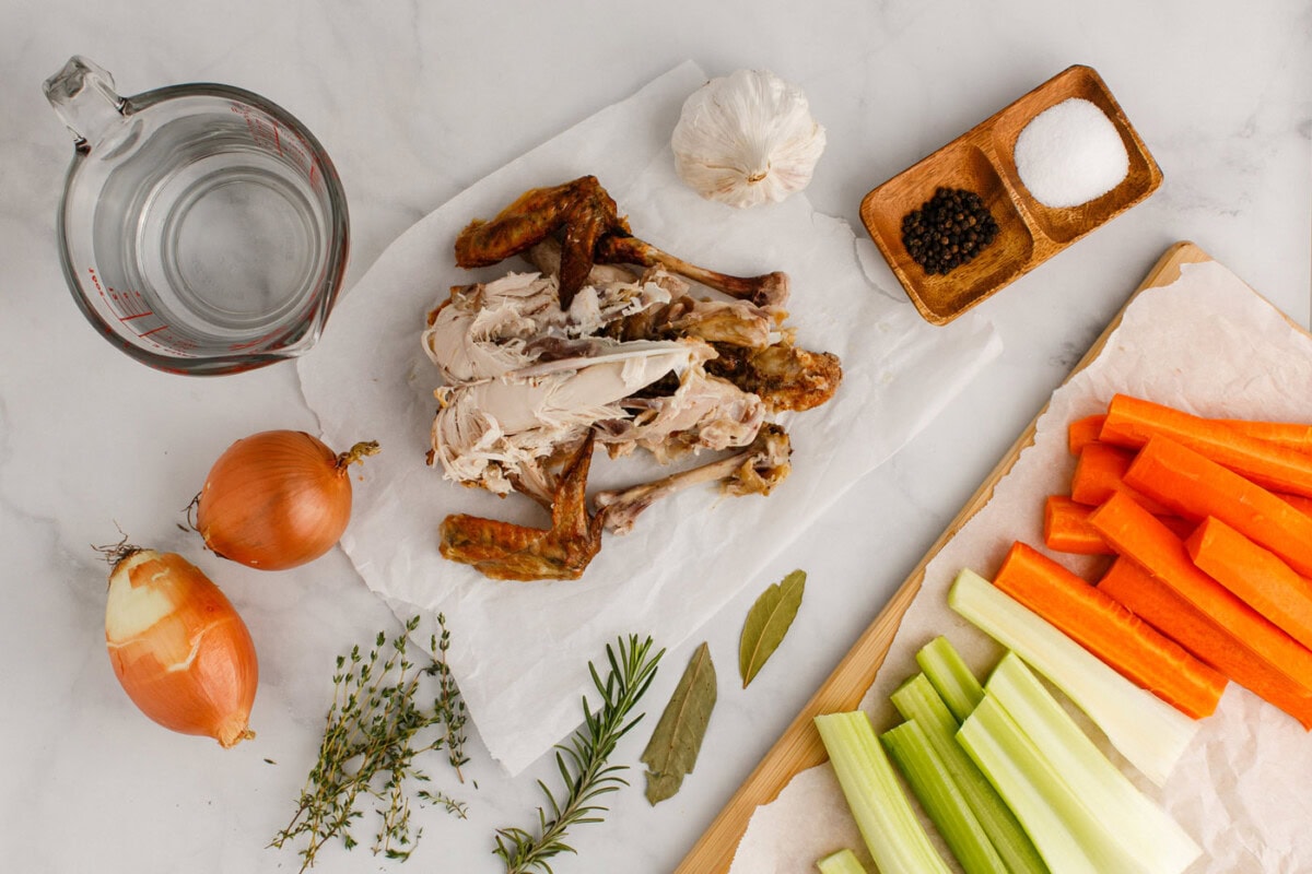 Ingredients for Homemade Chicken Stock