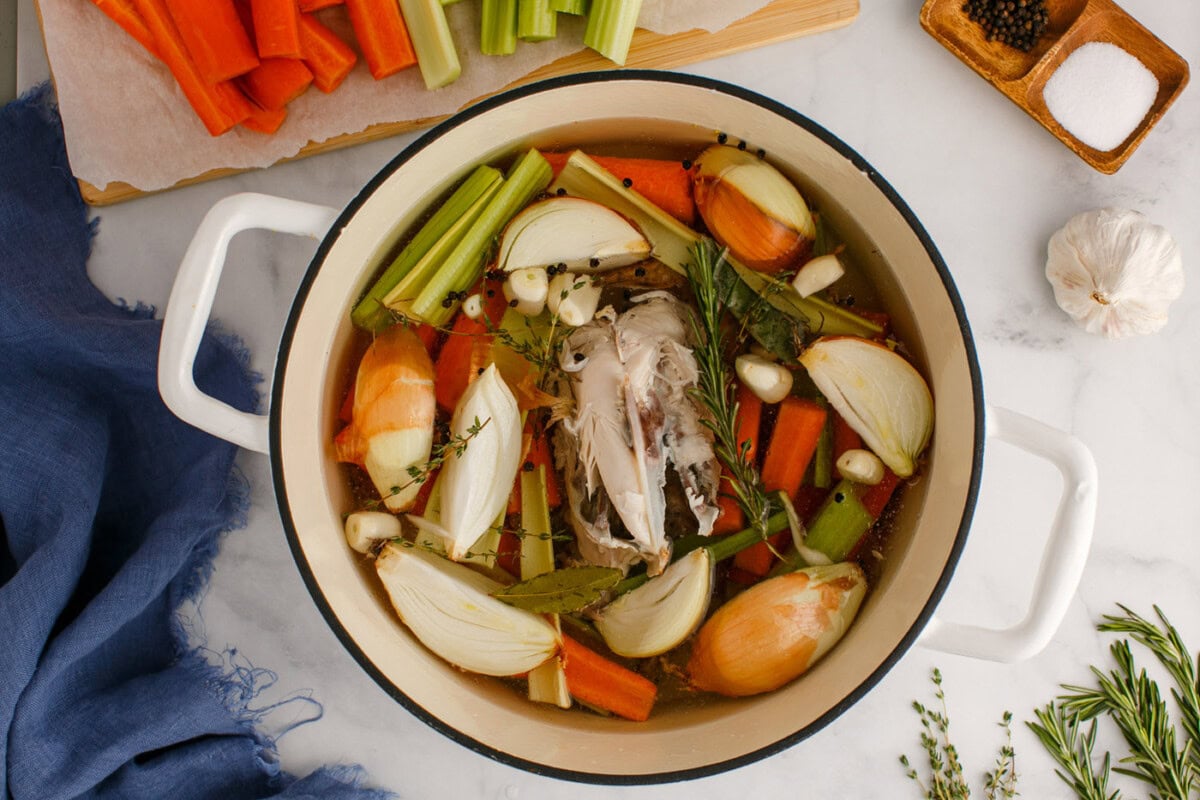 water added to chicken stock