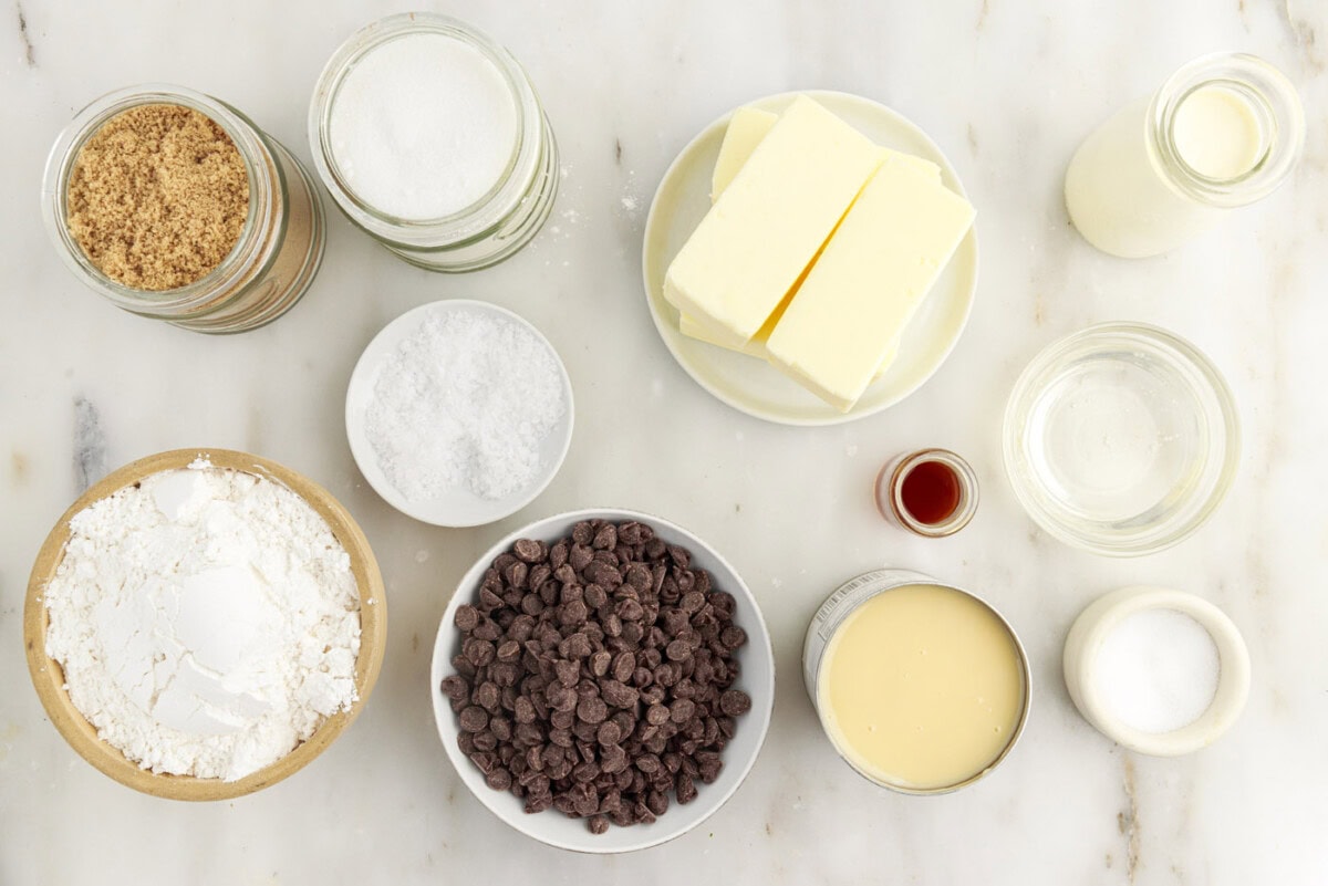 Ingredients for Millionaire’s Bars
