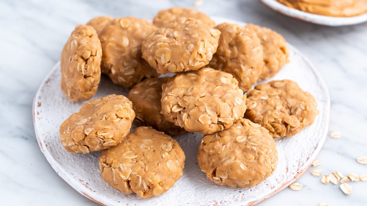 Chewy and soft no bake peanut butter cookies invoke warm nostalgic memories of devouring them when y