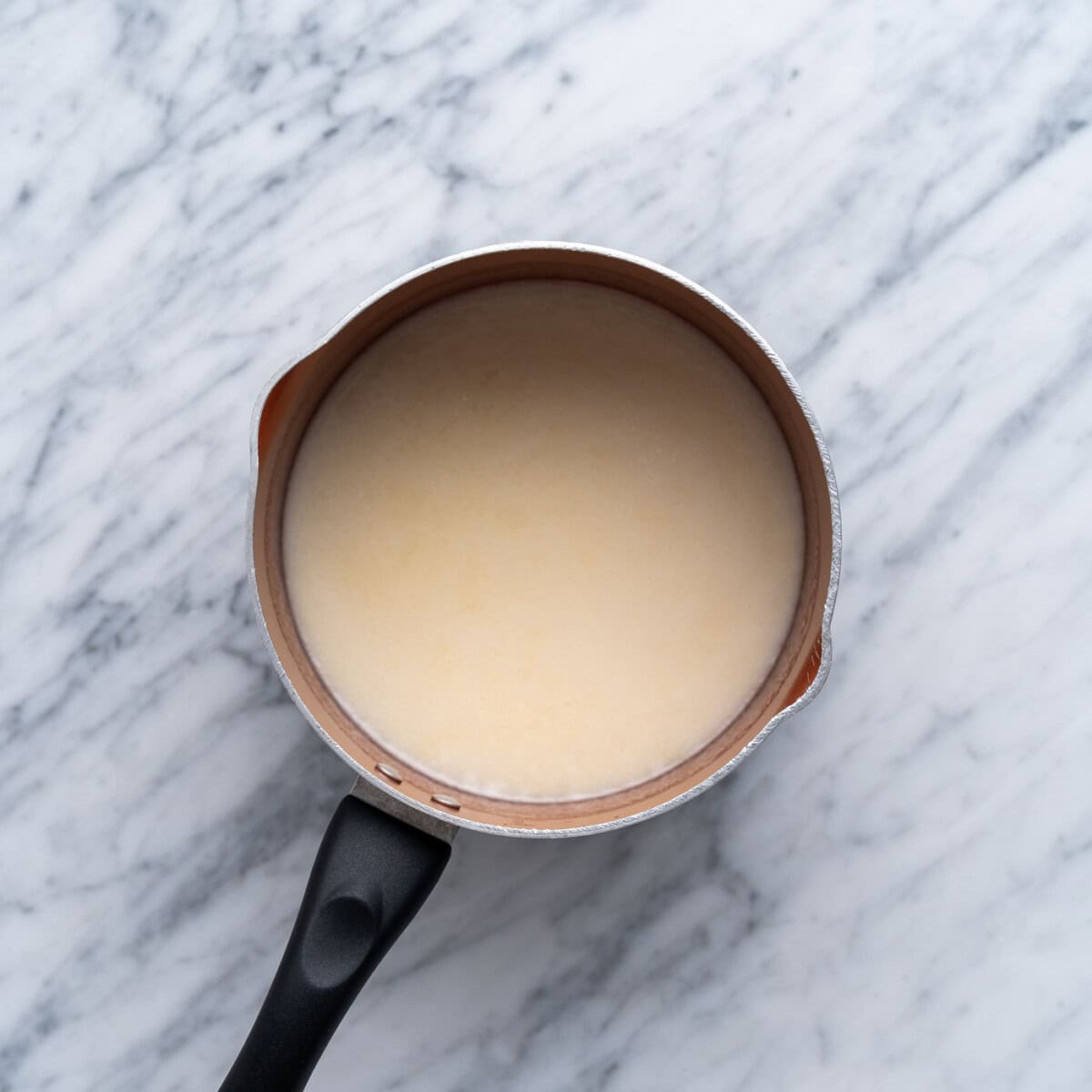 butter mixture for no bake cookies in a saucepan